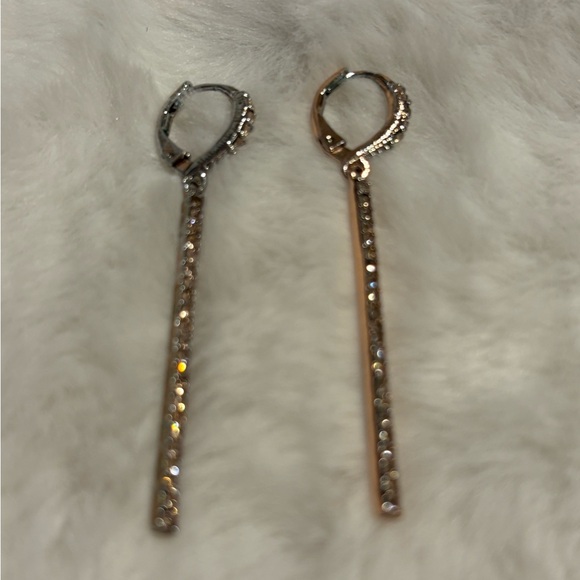 Jewelry - Givenchy Pave Linear Earrings – Rose Gold)